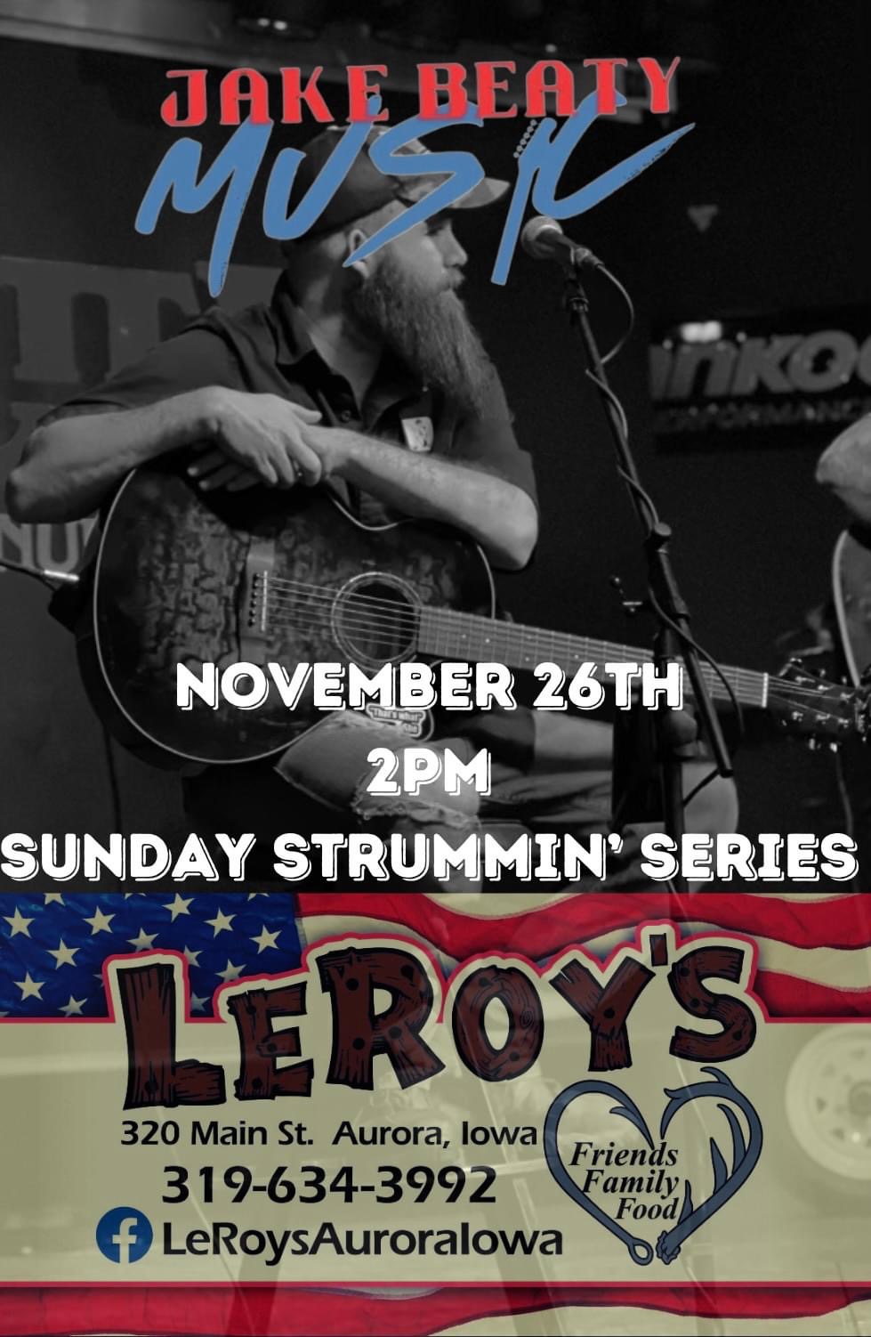 Read more about the article Jake Beaty at LeRoy’s (Sunday Strummin Series)