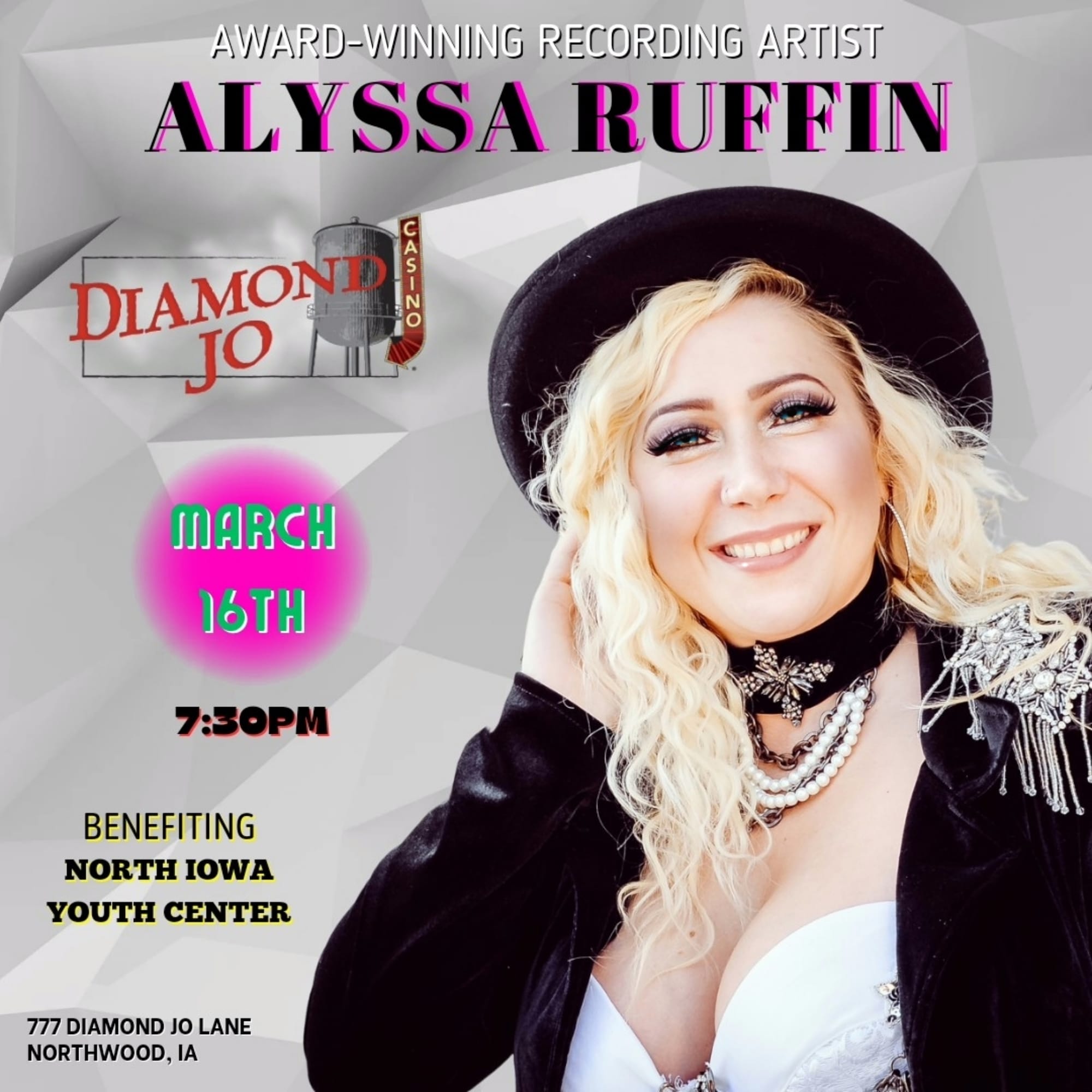 Read more about the article Alyssa Ruffin at Diamond Jo Worth Casino 3/16/24